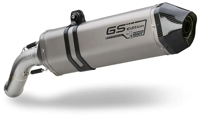 Terminale di scarico Mivv SPEED EDGE omologato titanio con fondello in carbonio per BMW R 1200 GS Adventure 08-09