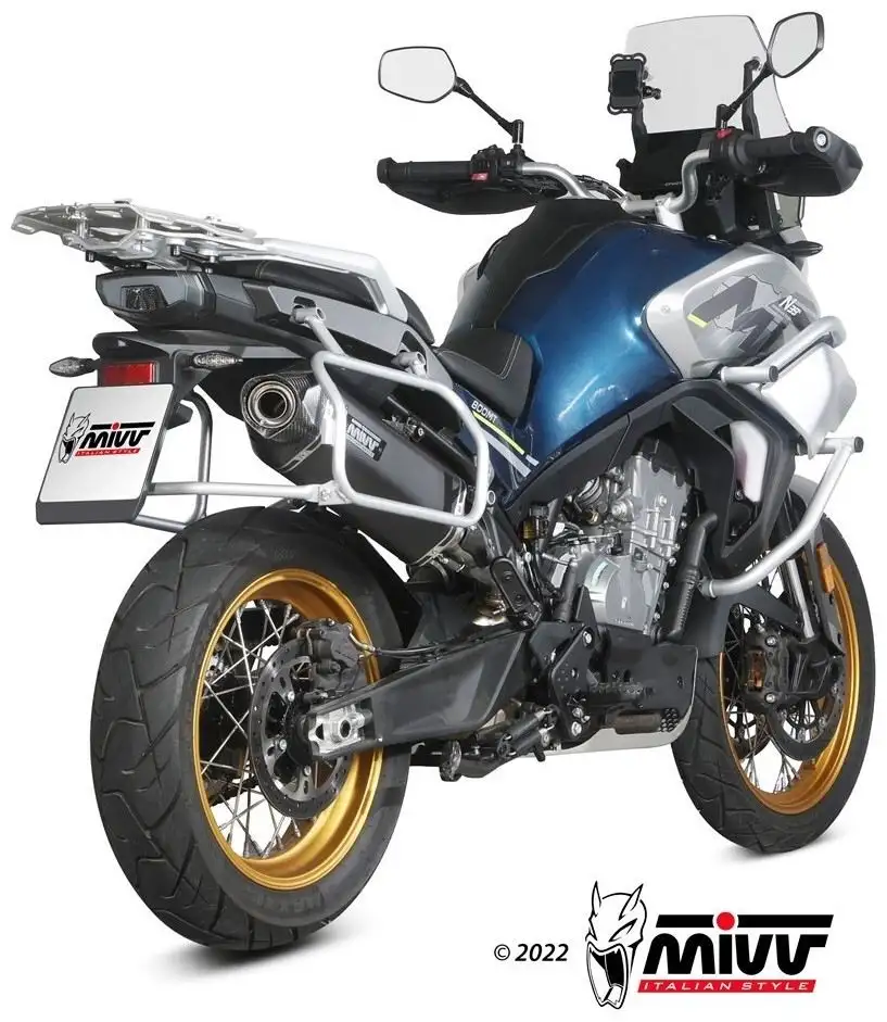 Terminale di scarico Mivv SPEED EDGE omologato inox nero per CFMoto 800 MT Explore 22-25