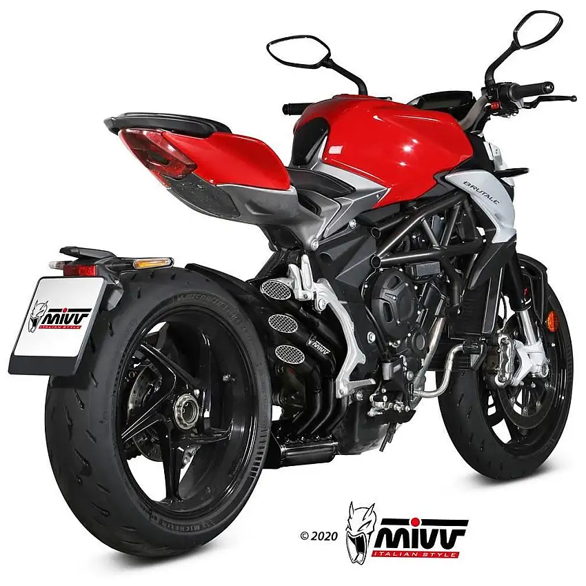 Terminale di scarico Mivv SPEED EDGE omologato inox nero per MV Agusta Brutale 800 RR 17-25