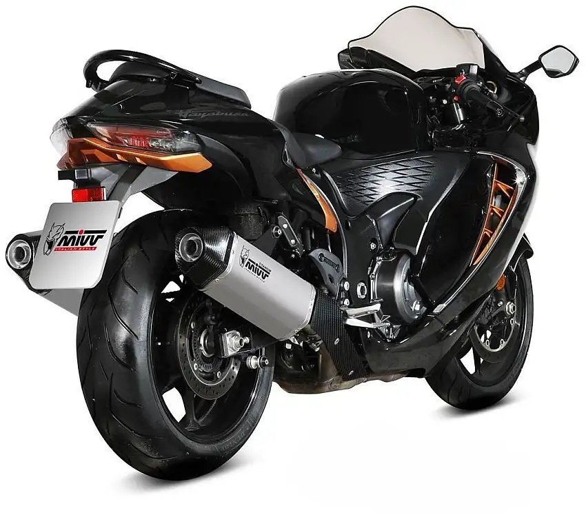 Terminali di scarico Mivv SPEED EDGE omologati titanio per Suzuki GSX-R 1300 Hayabusa 21-25 (COPPIA)