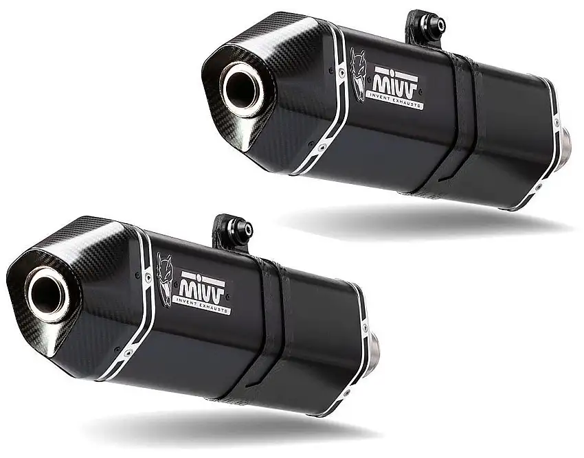 Terminali di scarico Mivv SPEED EDGE omologati inox nero per Triumph Speed Triple 1050 S 11-15 (COPPIA)