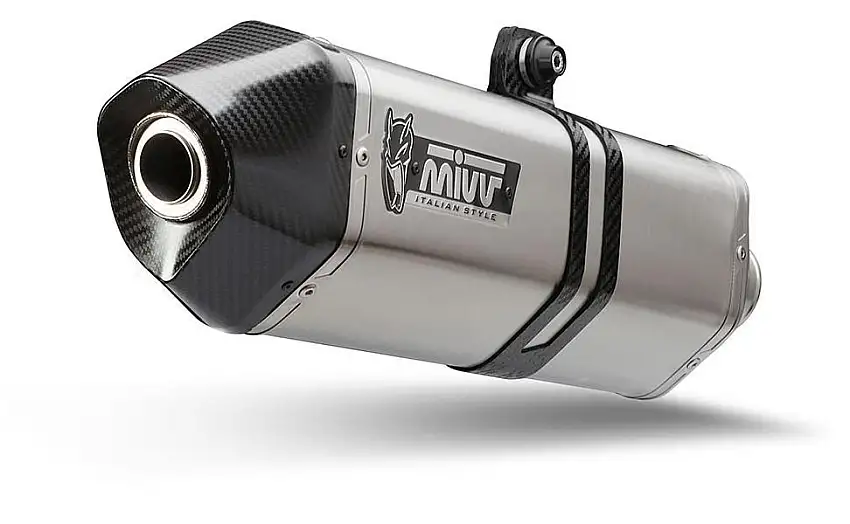Terminale di scarico Mivv SPEED EDGE omologato inox con fondello in carbonio per Triumph Tiger 1200 XRx 18-20