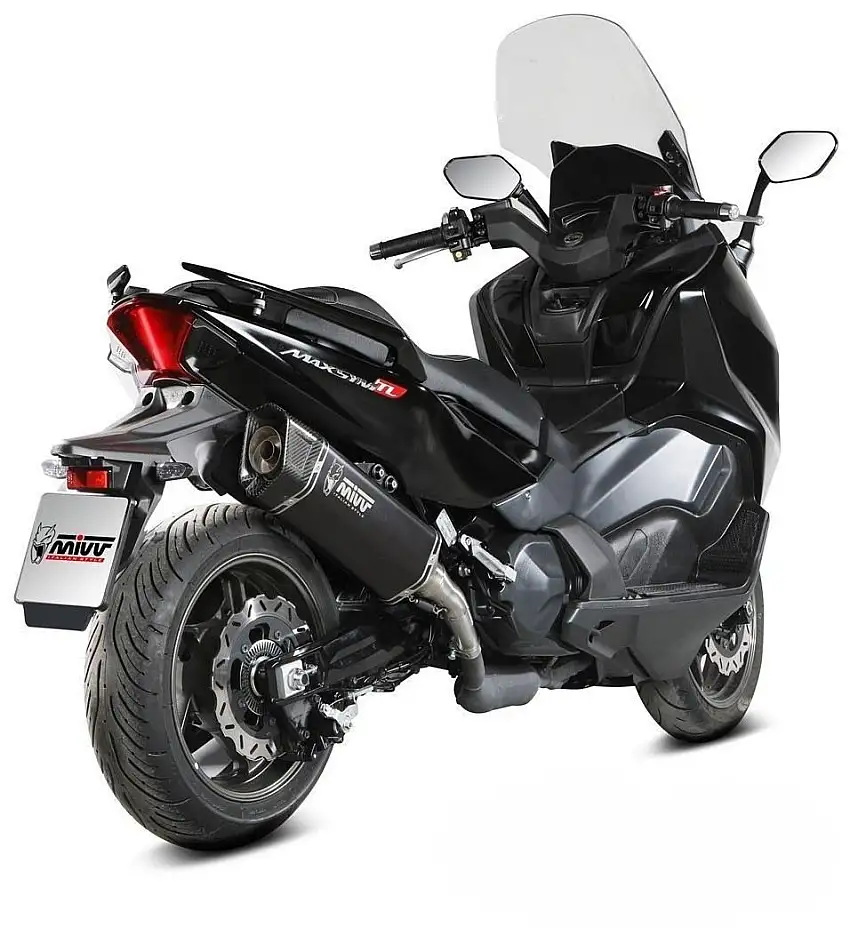 Terminale di scarico Mivv SR-1 omologato inox nero per Sym Maxsym tl 500 21-24