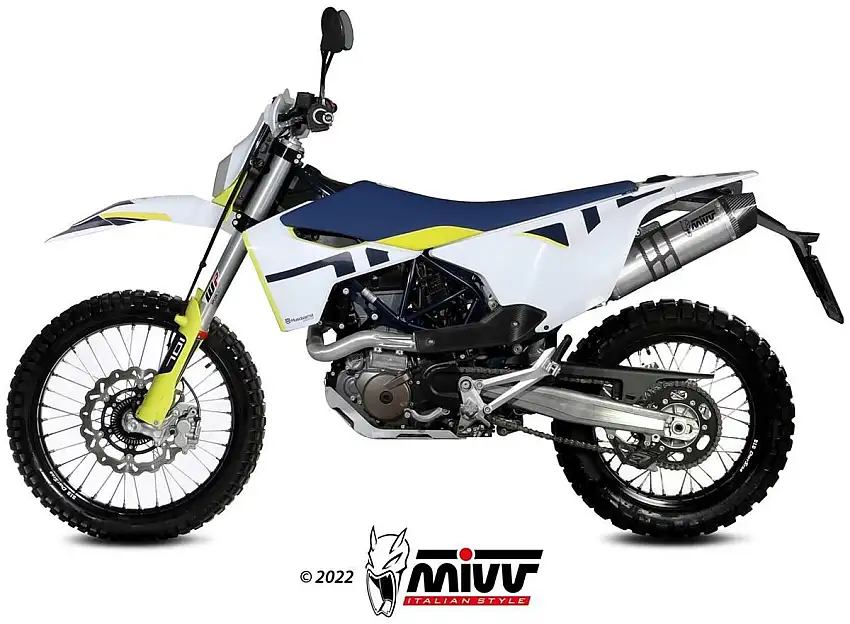 Terminale di scarico Mivv STR-1 omologato inox per Husqvarna 701 Enduro 21-24