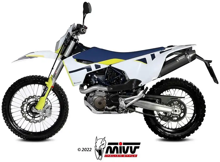 Terminale di scarico Mivv STR-1 omologato inox nero per Husqvarna 701 Enduro 21-24