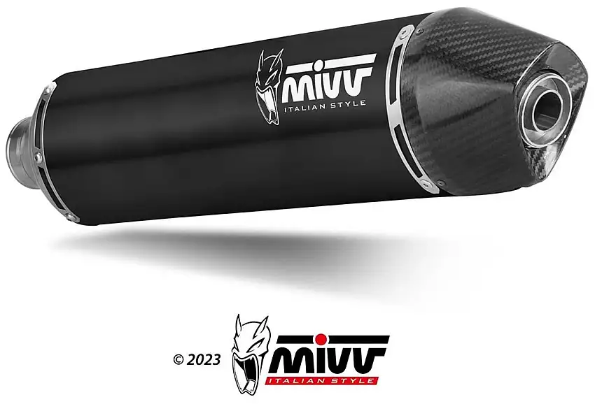 Terminale di scarico Mivv STR-1 omologato inox nero per KTM 690 Enduro R 21-24