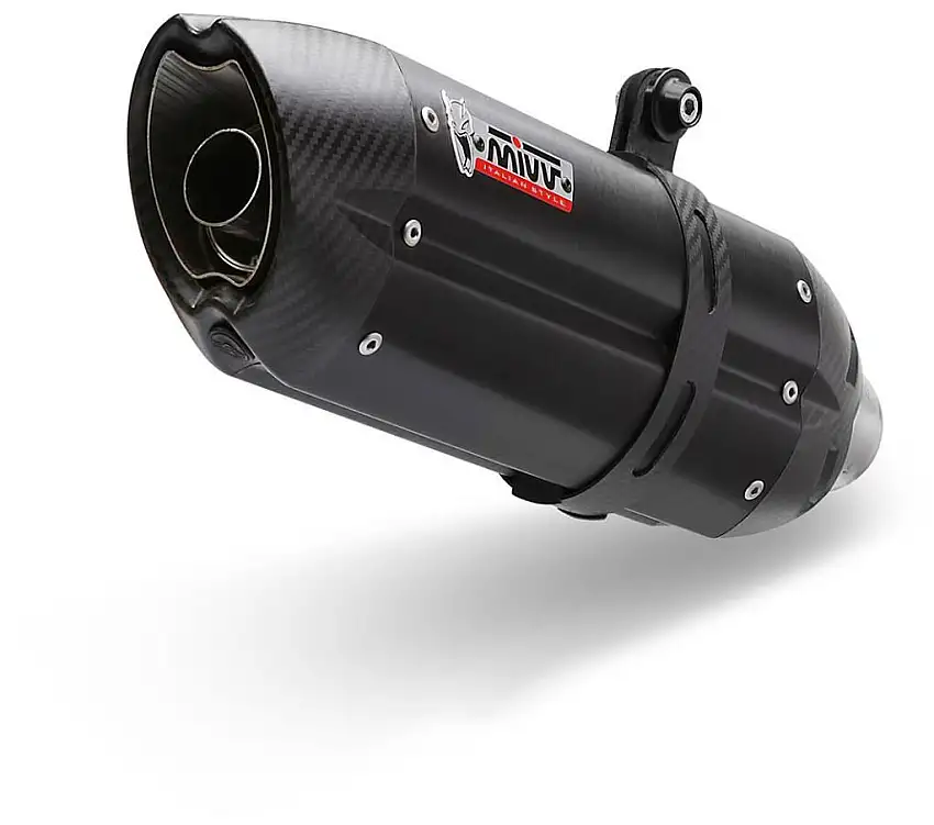 Terminale di scarico Mivv SUONO omologato inox nero con fondello in carbonio per Kawasaki ZX-10R 16-25