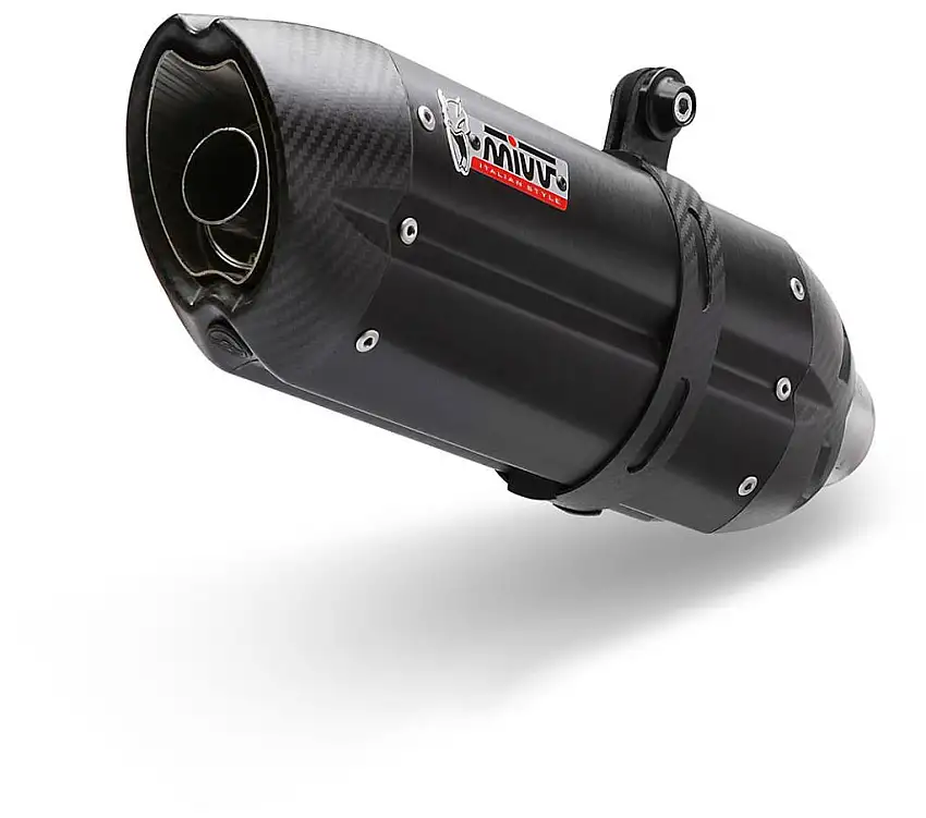 Terminale di scarico Mivv SUONO omologato inox nero con fondello in carbonio per Kawasaki ZX-6R 636 13-16