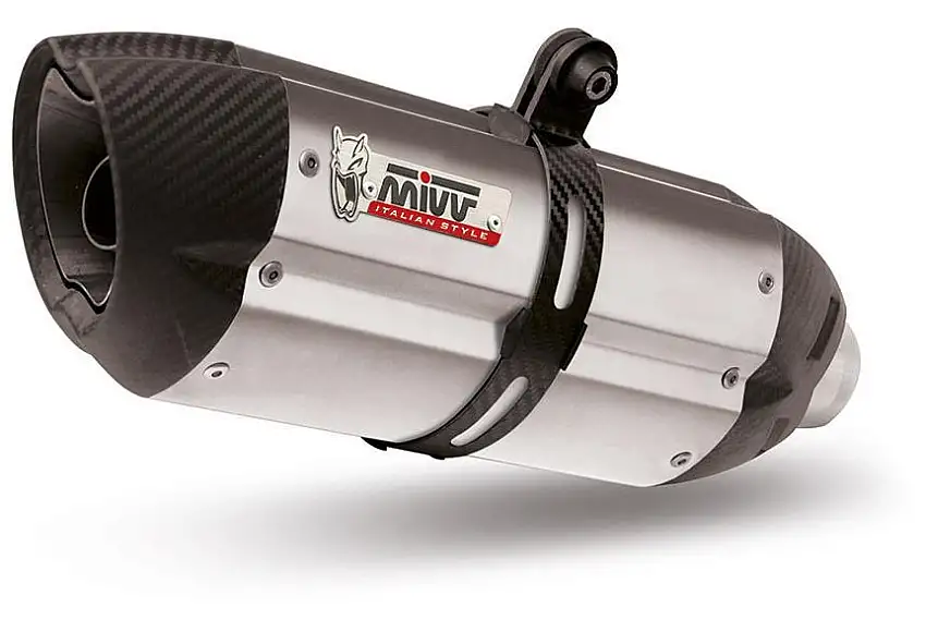 Terminale di scarico Mivv SUONO omologato inox con fondello in carbonio per Suzuki GSX 650 F 08-15