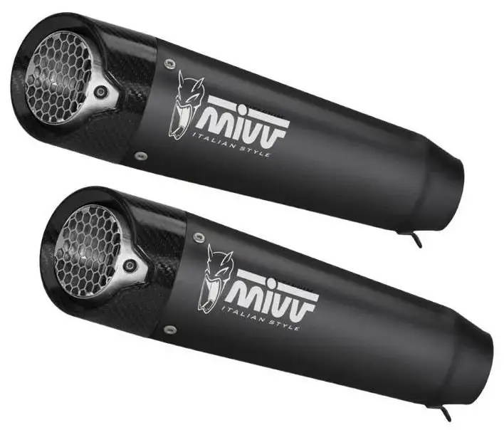Terminali di scarico Mivv X-M5 omologati inox nero per Ducati Hypermotard 698 24-25 (COPPIA)