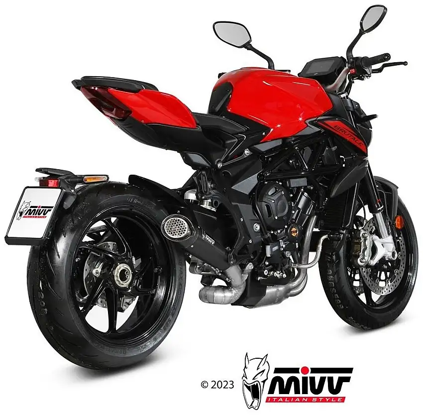 Terminale di scarico Mivv X-M5 non omologato inox nero per MV Agusta Brutale 800 17-25