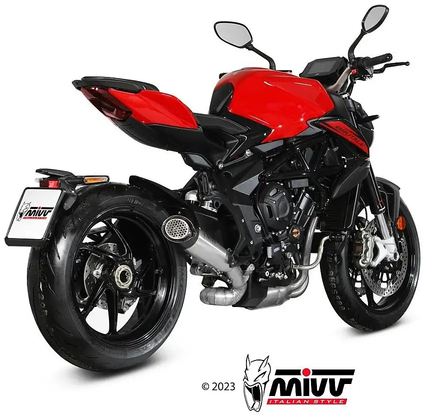 Terminale di scarico Mivv X-M5 non omologato titanio per MV Agusta Brutale 800 17-25