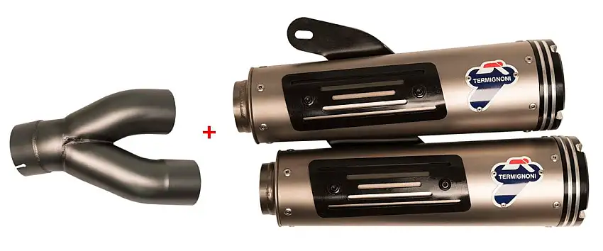 Terminali di scarico Termignoni omologati Euro 4 passaggio basso in acciaio inox per BMW R nine T 16-20 (Coppia)