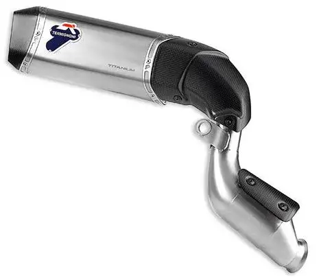 Terminale di scarico Termignoni omologato in titanio con fondello in carbonio passaggio alto per Ducati Hyperstrada 821 13-15