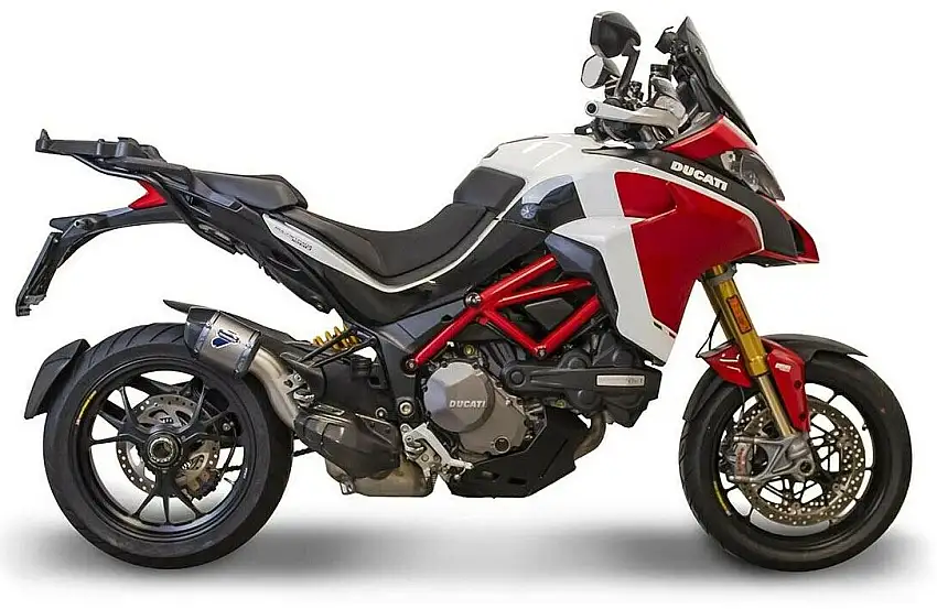 Terminale di scarico Termignoni omologato Euro 4 in titanio con fondello in carbonio per Ducati Multistrada 1260 Pikes Peak 18-21