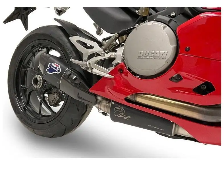 Terminale di scarico Termignoni non omologato titanio con fondello in carbonio per Ducati Panigale V2 21-24