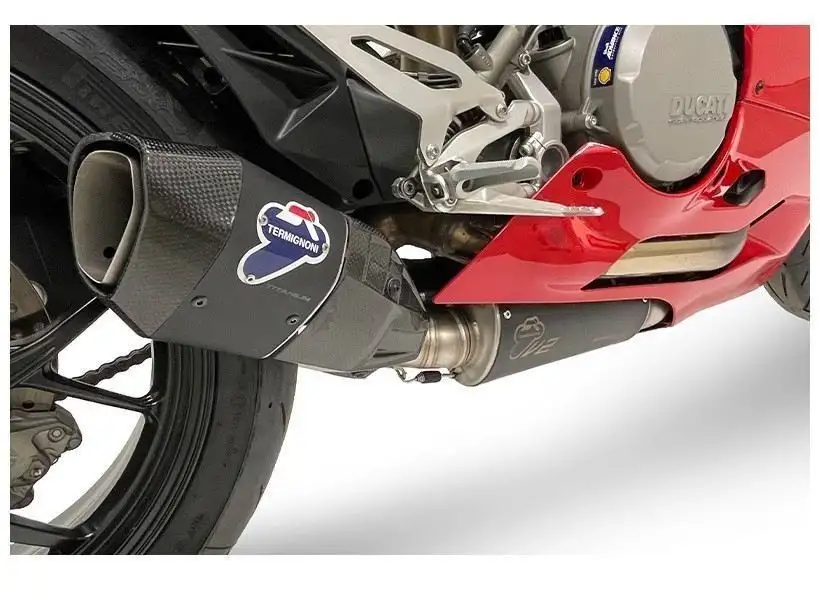 Terminale di scarico Termignoni non omologato titanio con fondello in carbonio per Ducati Streetfighter V2 21-24