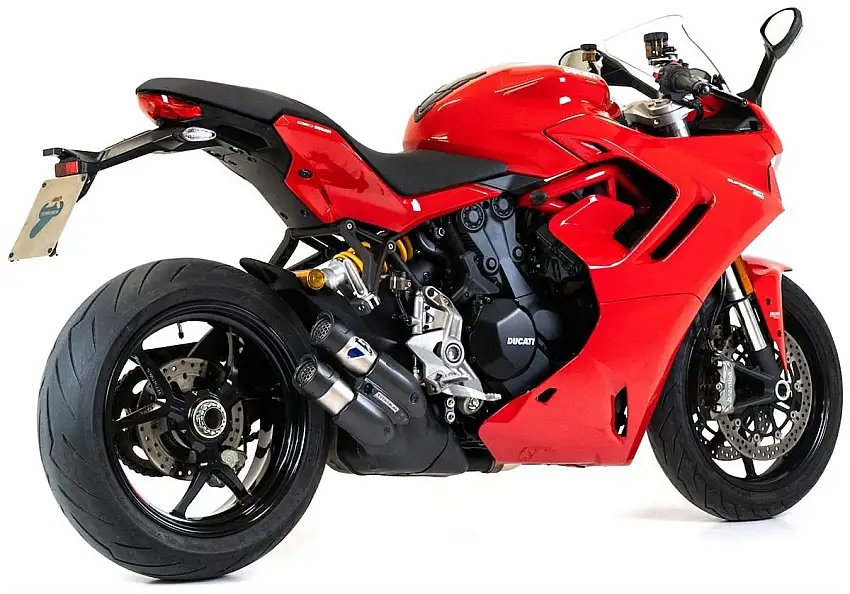 Terminali di scarico Termignoni omologati Euro 5 in titanio con fondello in carbonio per Ducati SuperSport 950 21-24 (coppia)