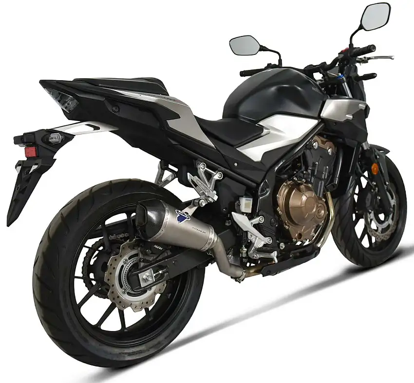 Terminale di scarico Termignoni non omologato in titanio con fondello in carbonio per Honda CB 500 F 19-22