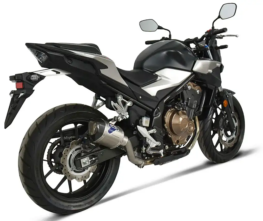 Terminale di scarico Termignoni non omologato in titanio con fondello in carbonio corto per Honda CB 500 F 19-22