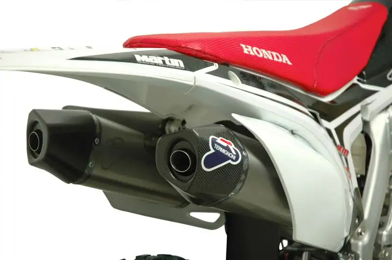 Terminali di scarico Termignoni non omologati in acciaio inox con fondello in carbonio per Honda CRF 250 R 15-16 (Coppia)