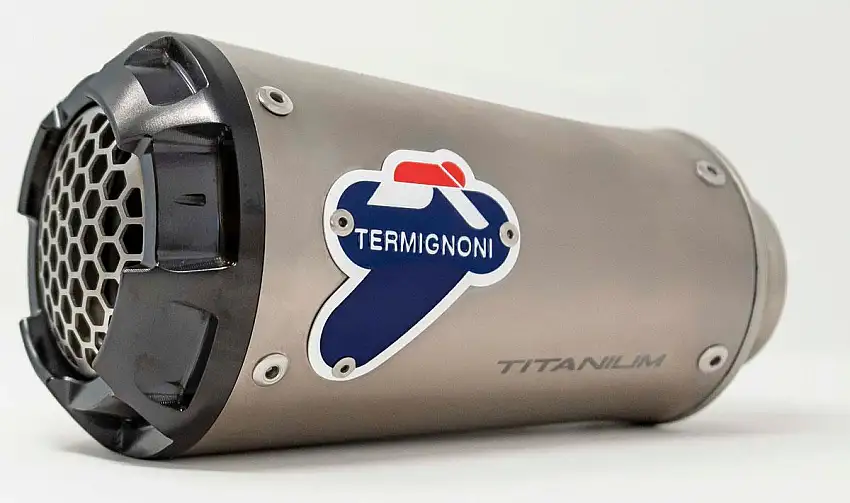 Terminale di scarico Termignoni non omologato in titanio con fondello in alluminio CNC per Kawasaki Ninja 400 18-20