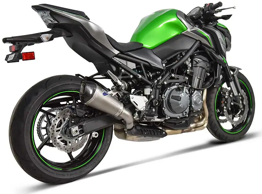 Terminale di scarico Termignoni non omologato in titanio con fondello in carbonio per Kawasaki Z 900 17-19