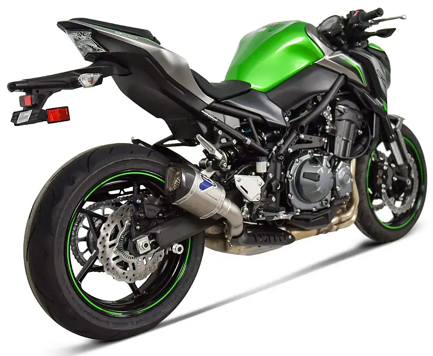 Terminale di scarico Termignoni non omologato in titanio con fondello in carbonio corto per Kawasaki Z 900 17-19