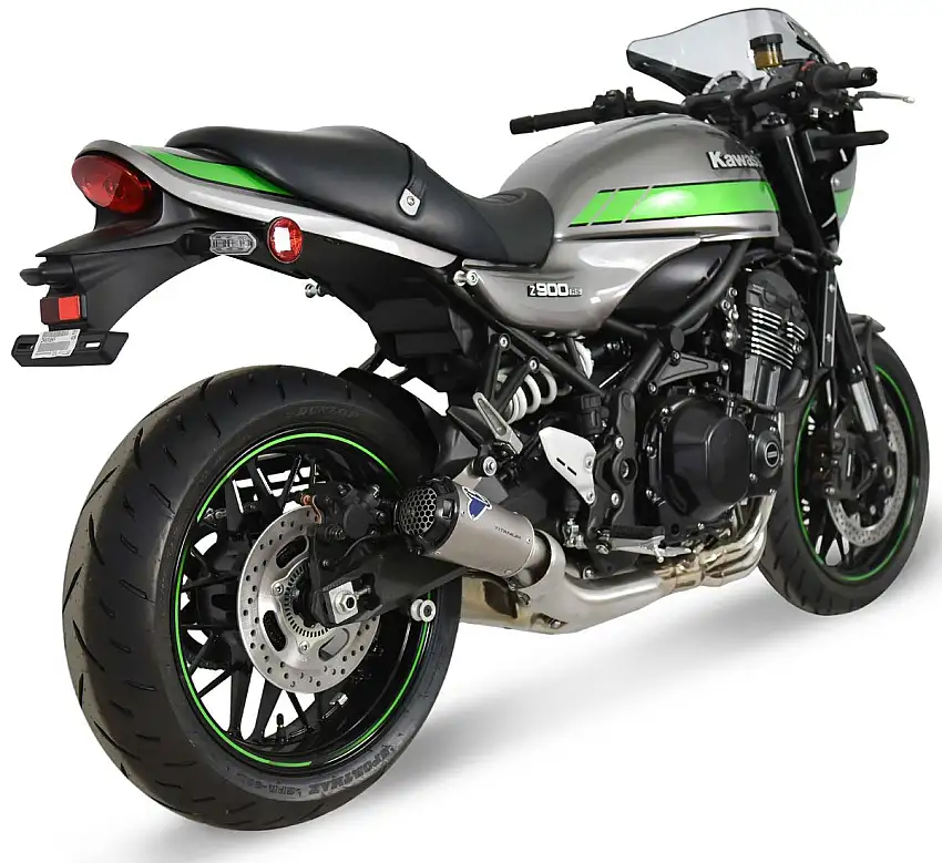 Terminale di scarico Termignoni non omologato in titanio con fondello in alluminio CNC per Kawasaki Z 900 RS 18-20