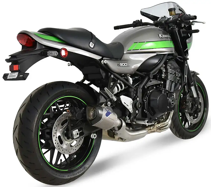 Terminale di scarico Termignoni non omologato in titanio con fondello in carbonio corto per Kawasaki Z 900 RS 18-20