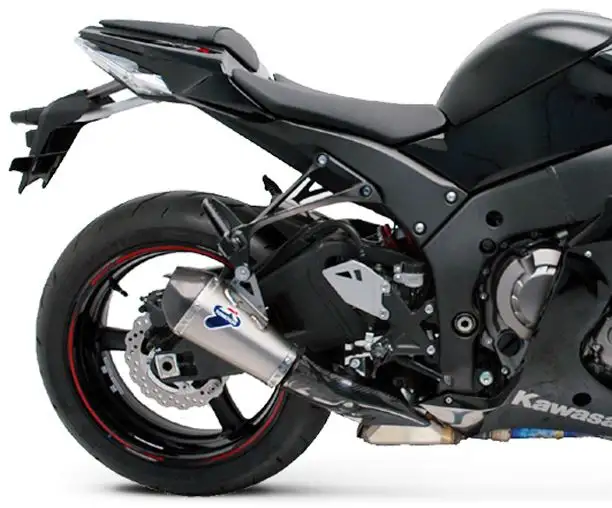 Terminale di scarico Termignoni omologato in acciaio inox con fondello in carbonio per Kawasaki ZX-10R 10-12