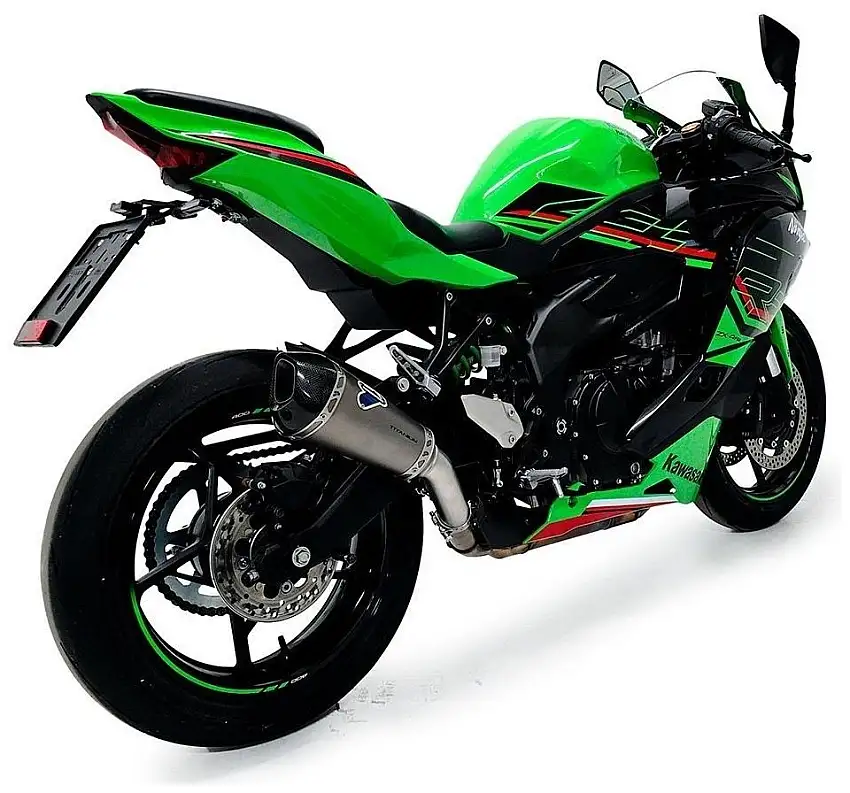 Terminale di scarico Termignoni non omologato in titanio con fondello in carbonio per Kawasaki ZX-4RR 24-25