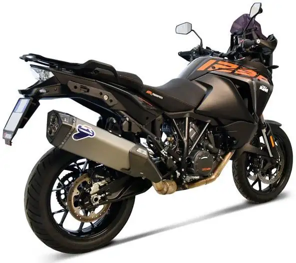 Terminale di scarico Termignoni omologato in acciaio inox con fondello in carbonio per KTM 1290 Super Adventure 2019