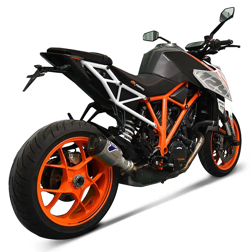 Terminale di scarico Termignoni non omologato in titanio con fondello in carbonio corto per KTM 1290 Super Duke R 17-19