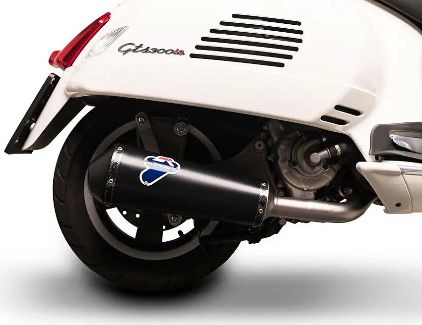 Terminale di scarico Termignoni non omologato in acciaio inox nero per Piaggio Vespa GTS 300 08-22