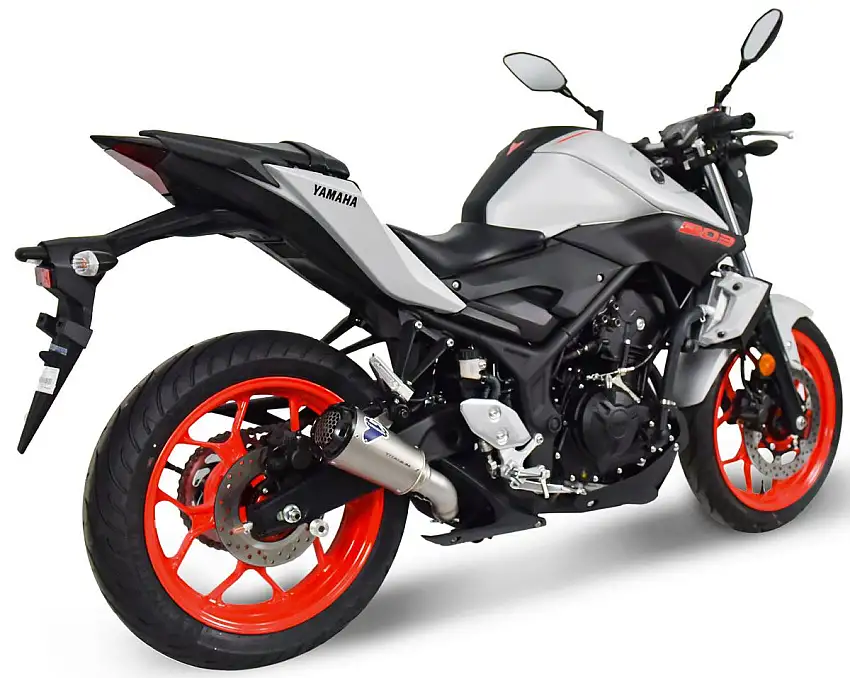 Terminale di scarico Termignoni non omologato in titanio con fondello in alluminio CNC per Yamaha MT-03 16-20