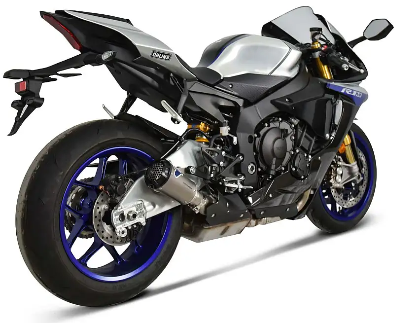 Terminale di scarico Termignoni non omologato in titanio con fondello in alluminio CNC per Yamaha R1 M 15-24