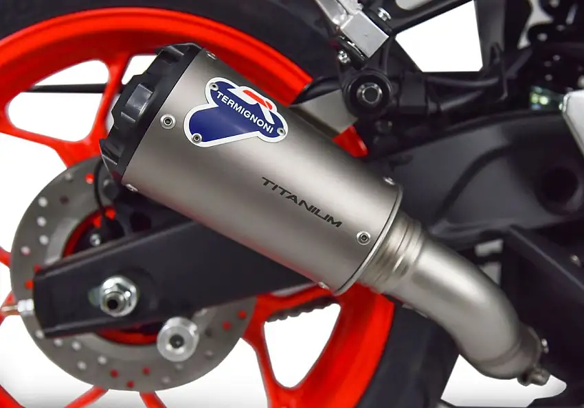 Terminale di scarico Termignoni non omologato in titanio con fondello in alluminio CNC per Yamaha R3 15-20