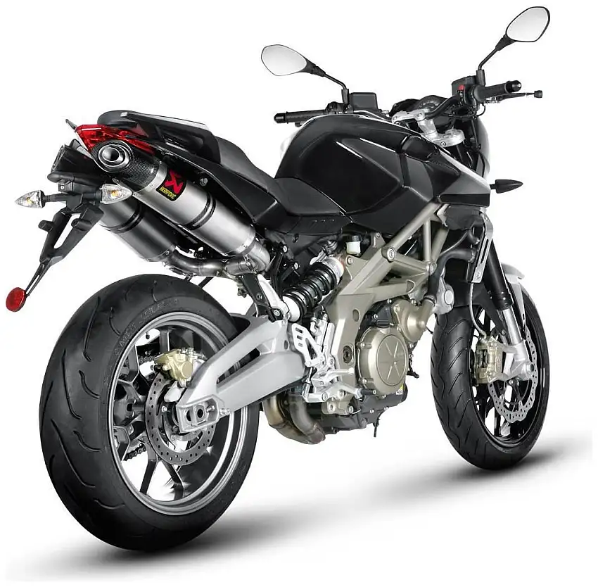 Terminali di scarico Akrapovic omologati in titanio con fondello in carbonio per Aprilia Shiver 750 10-16