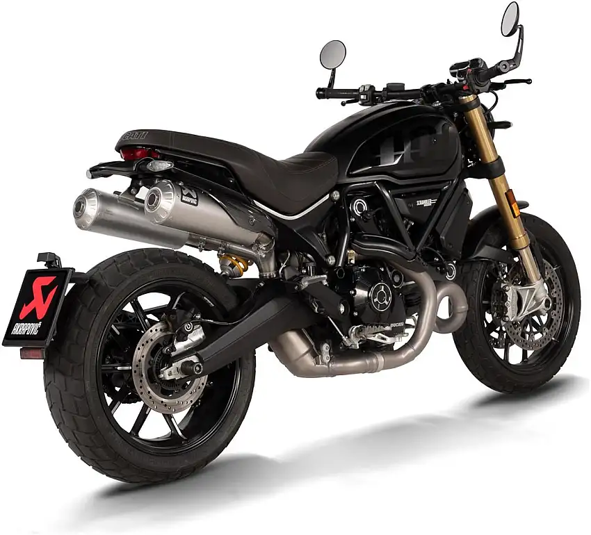 Terminali di scarico Akrapovic omologato in titanio per Ducati Scrambler 1100 21-24