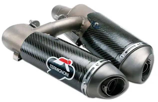 Terminali di scarico Termignoni omologati in carbonio per Ducati Hypermotard 1100 07-09 (coppia)