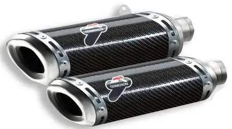 Terminali di scarico Termignoni non omologati in carbonio per Ducati Streetfighter 1098 S 09-14 (coppia)