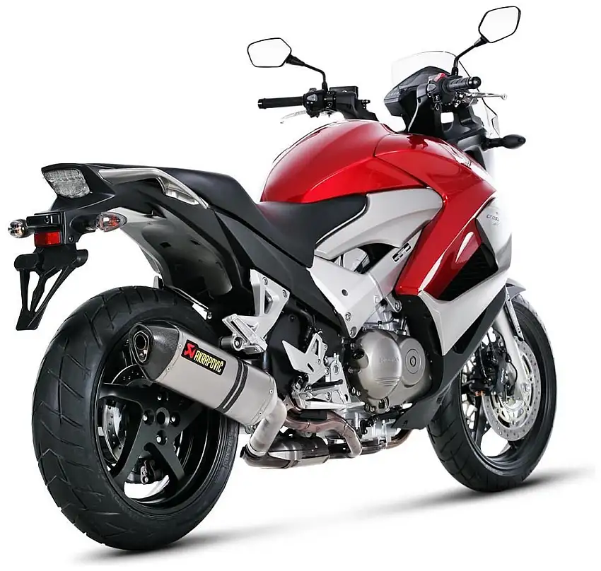 Terminale di scarico Akrapovic omologato in titanio con fondello in carbonio per Honda Crossrunner 800 11-14