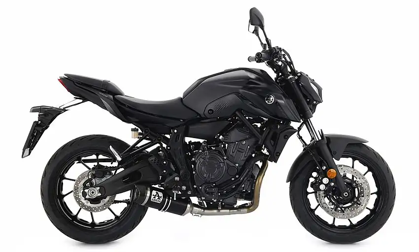 Terminale di scarico Arrow Thunder alluminio Dark con fondello carby omologato per Yamaha MT-07 21-24