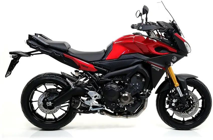 Terminale di scarico Arrow Thunder alluminio Dark con fondello carby omologato per Yamaha MT-09 Tracer 900 15-20