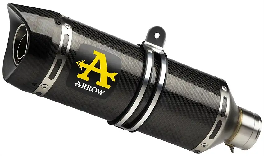 Terminale di scarico Arrow Thunder carbonio con fondello carby omologato per Honda CB 650 R 19-23