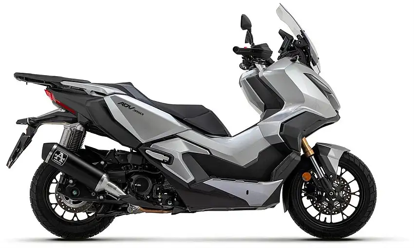 Terminale di scarico Arrow Urban alluminio Dark con fondello Dark omologato per Honda ADV 350 ABS 22-24