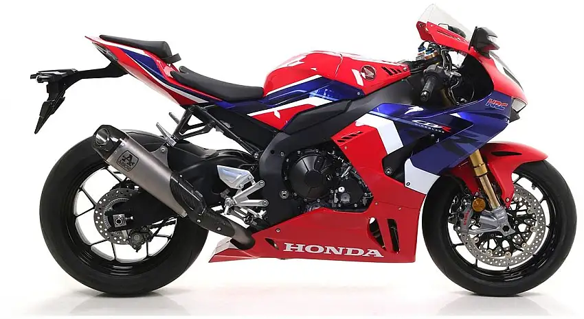 Terminale di scarico Arrow Works in titanio con fondello carby omologato per Honda CBR 1000 RR-R 20-23