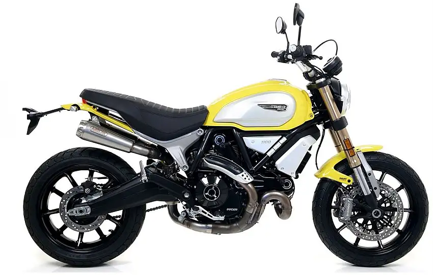 Terminali di scarico Arrow Pro-Race nichrom (Dx+Sx) omologato per Ducati Scrambler 1100 18-20