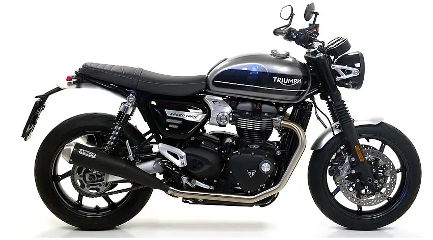 Terminali di scarico Arrow Pro-Racing nichrom Dark (Dx+Sx) omologato per Triumph Thruxton 1200 R 16-20